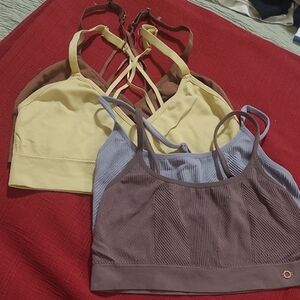 Danskin Sports Bras in Yellow and Brown